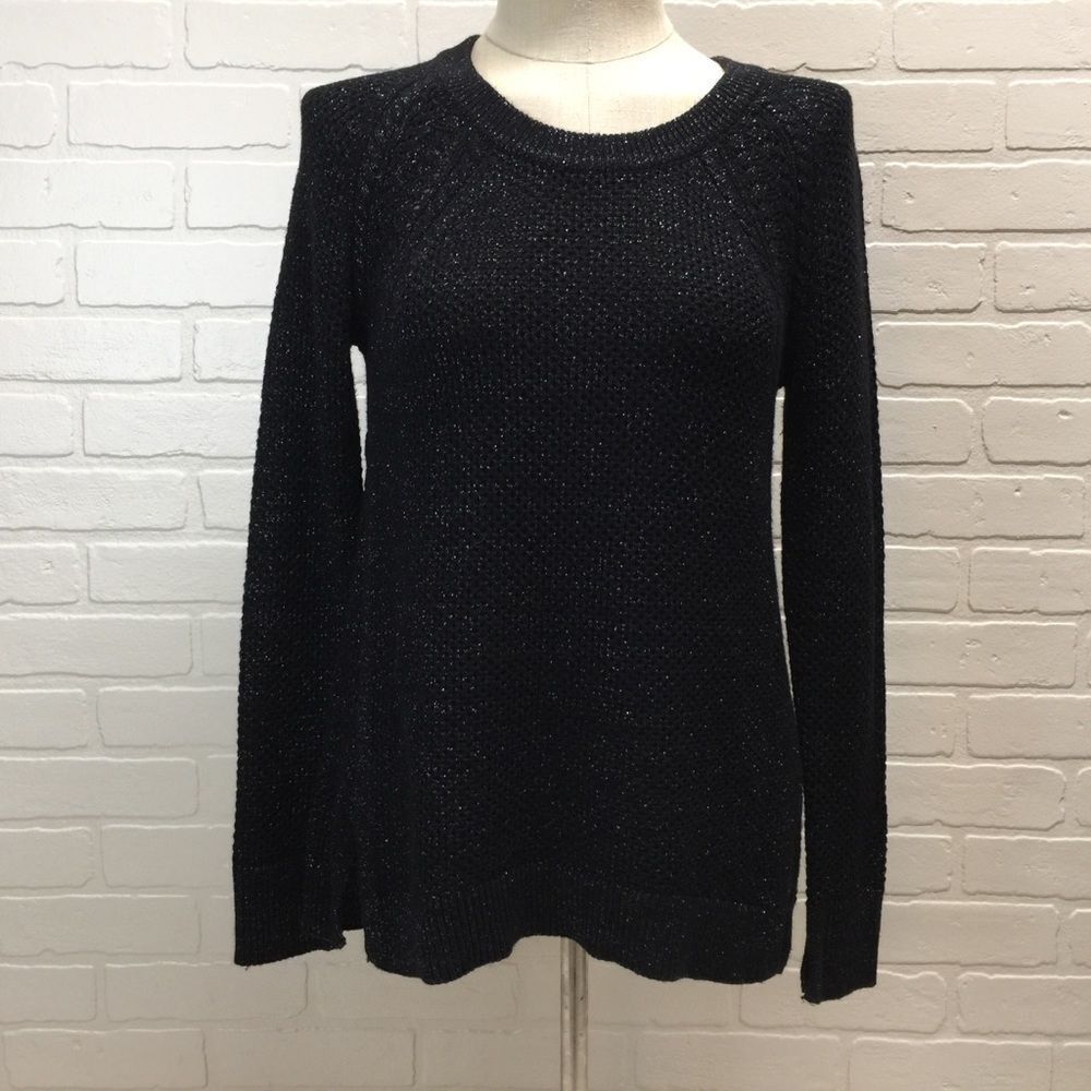 Ann Taylor Black Metallic Sweater